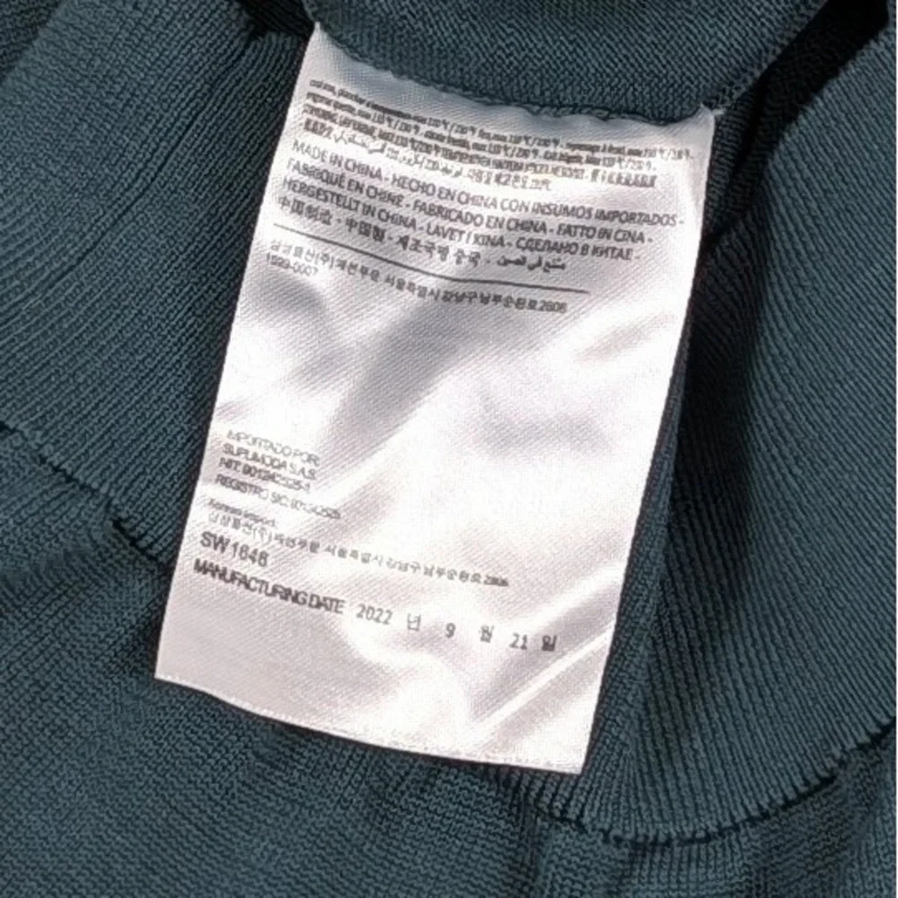 SuitSupply Cotton Silk Polo Shirt Men Large Green Johnny Collar Quiet Luxury - Picture 8 of 9